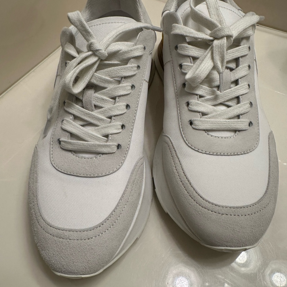 Men's White and Gray Sneakers
